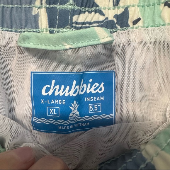 Chubbies Board Shorts 5.5'' Classic Swim Trunks Tropical Print blue green - Picture 5 of 9